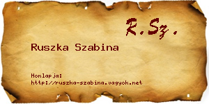 Ruszka Szabina névjegykártya