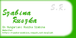 szabina ruszka business card